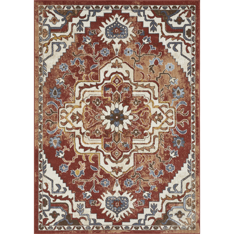 Raaya Damask Indoor Rug, Rectangle 5'3" x 7'3"