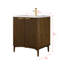 Ensemble de meuble-lavabo autoportant simple 30 po en brume de noyer avec plateau en pierre d'ingénierie Tavoleto Tavoleto-94514450-94514451