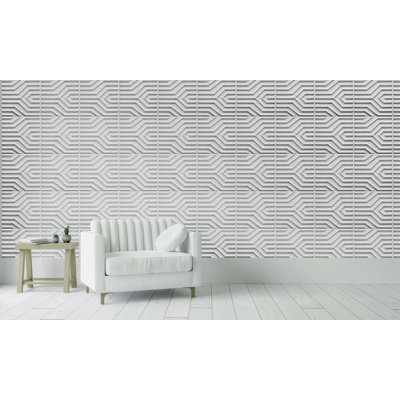Falkirk Ross 19.7" x 19.7" Wall Paneling in White (1-pack)