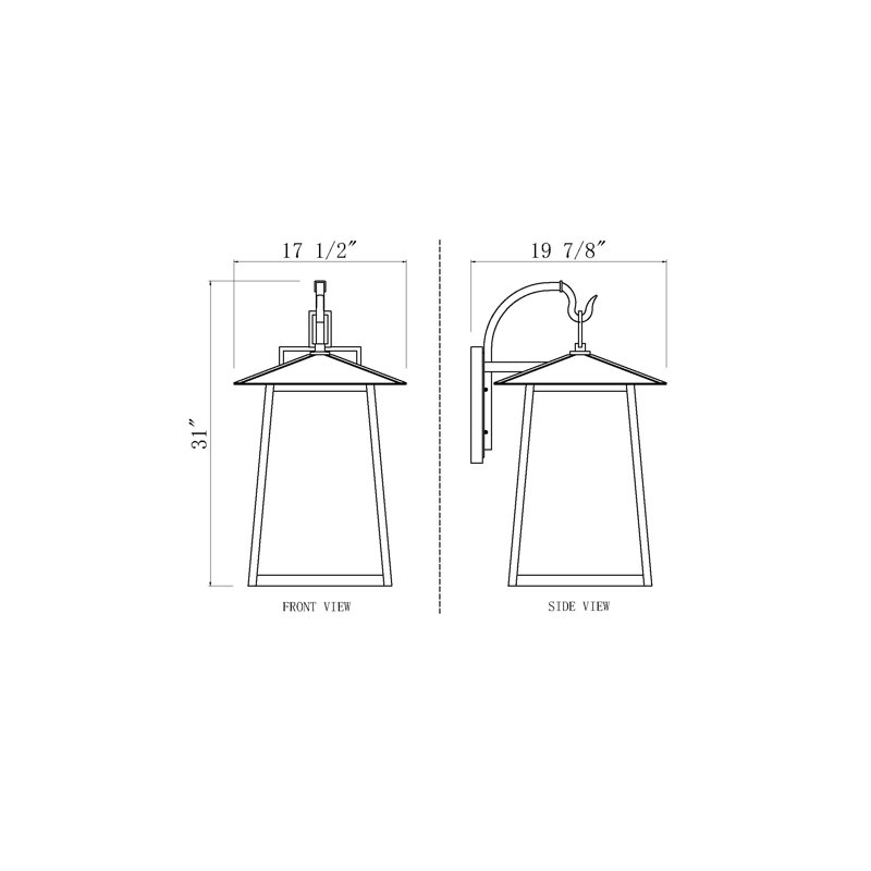 Solis 6 Light Outdoor Wall Light in Black
