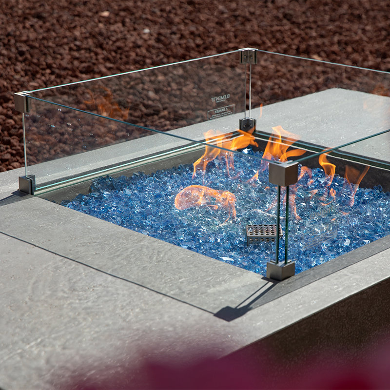 Elementi Plus Square Fire Pit Flame Guard
