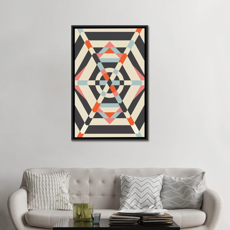 « parasol », impression sur toile tendue, H 26 po x l 18 po x P 1,5 po, Toile avec cadre noir, Pas de tapis