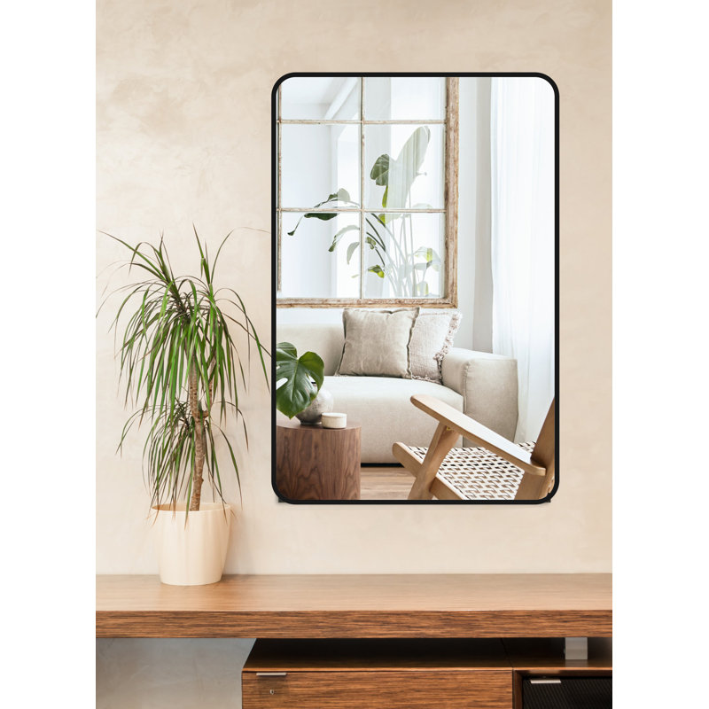 Sarahlouise Aluminium Rectangle Wall Mirror, 30'' x 22''