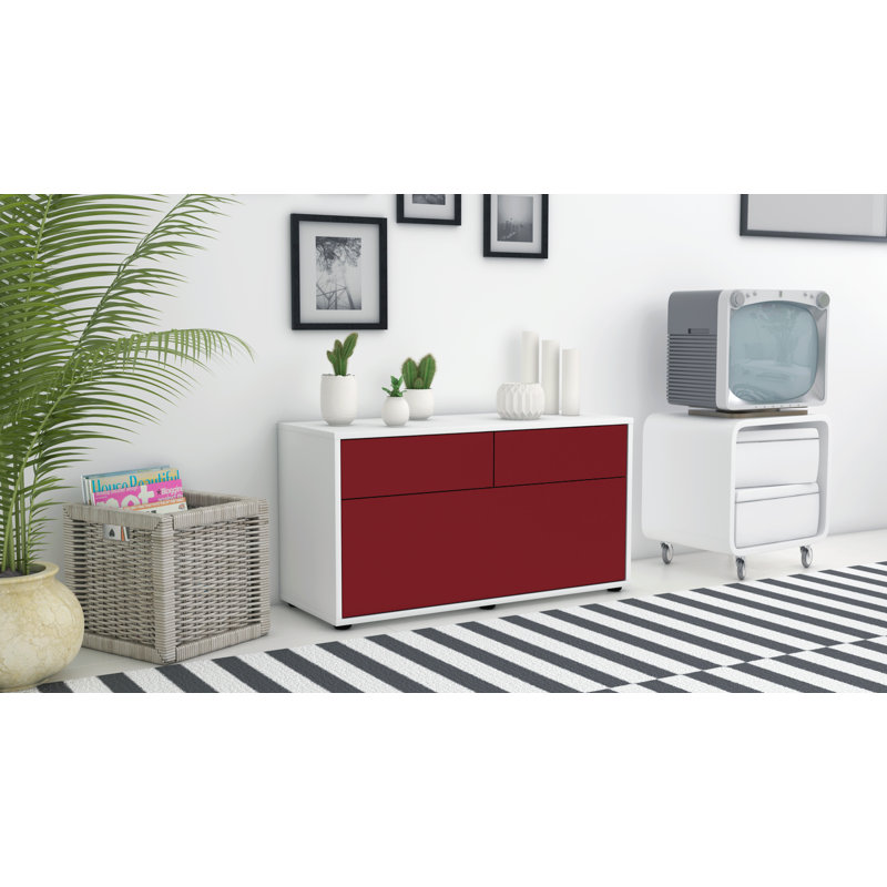 Holtslander 92cm Sideboard, Red / Matte White
