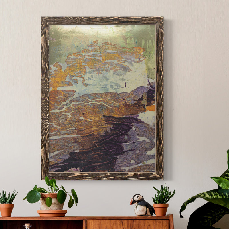 Toile encadrée de qualité supérieure Monet's Landscape VII - Prêt à être accroché, H 20 po x l 17 po x P 1 po, Noyer