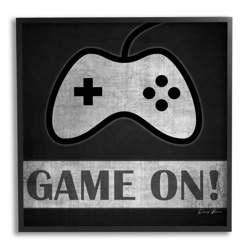 «Game On Video Gaming», estampe numérique par Denise Brown, Giclée encadrée noir minuit, H 12 po x l 12 po x P 1,5 po
