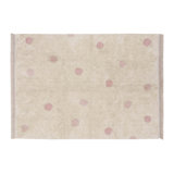 Hippy Cotton Polka Dots Area Rug in Pink/Beige