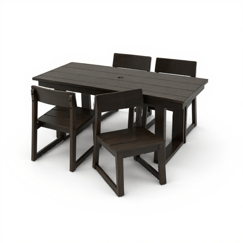 Weather-resistant Hdpe Modern Dining Set For Backyard Elegance