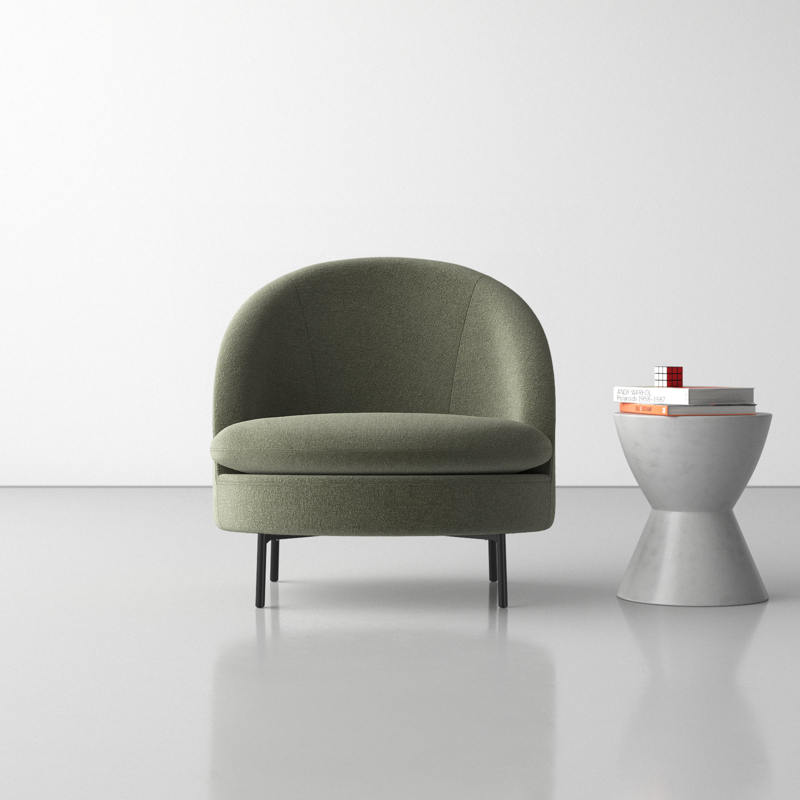 Catana Upholstered Barrel Chair, Nathan Hemp Tweed