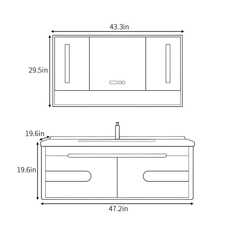 Simple and retro style bathroom cabinet