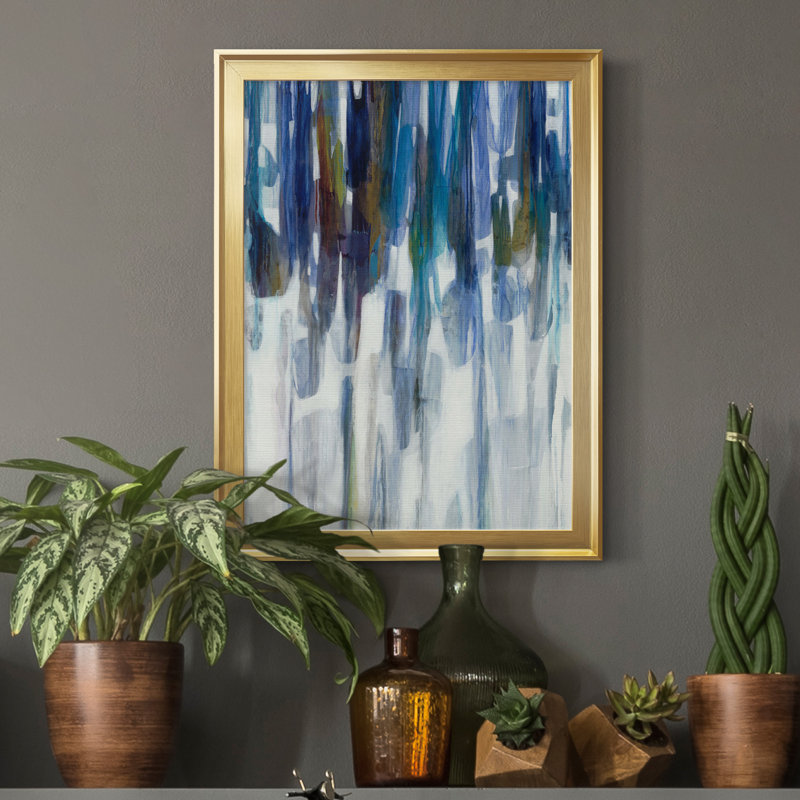 Windchimes - Single Picture Frame Print on Canvas, 22.5" H x 30.5" W x 1.5" D, Gold Framed Canvas