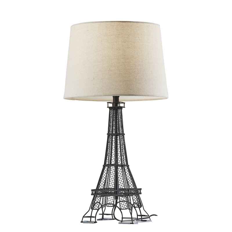 Lampe de table noire 25 po, Naturel, H 25,5 po x l 15 po x P 15 po