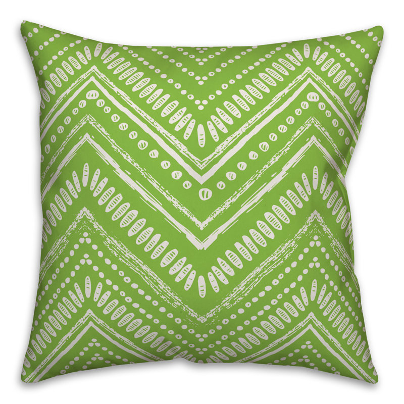 Coussin extérieur circulaire, Polyester / Bourre en polyester, 20 po x 20 po, Blanc cassé / perroquet