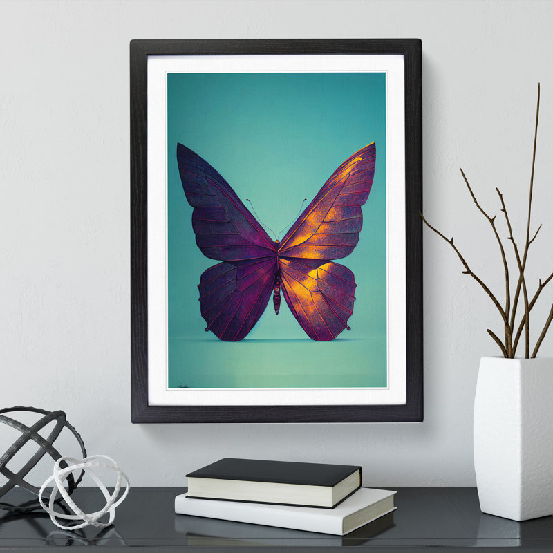Mysterious Butterfly - Framed Print, Black, 64cm H x 46cm W x 2cm D