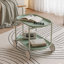 Lune chariot de rangement (vert) Nordic Internet célébrité chariot mobile cuisine simple double tablette de rangement salon canapé