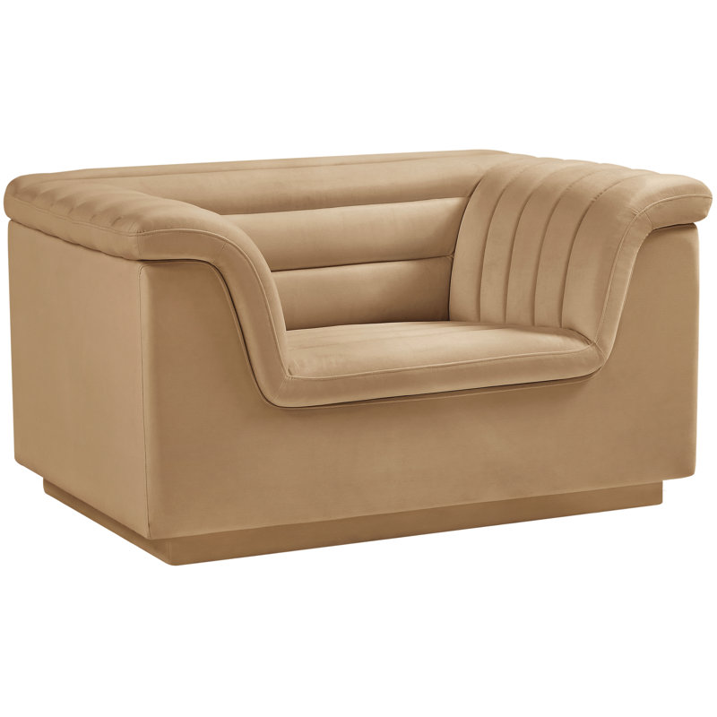 Fauteuil Hoshi, Velours brun clair