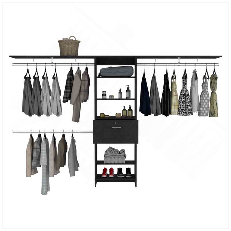 Closet System Ashland, Bedroom, Black