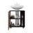 Oak 1-Door Pedestal Sink Cabinet With 5 Open Compartments-1700665272