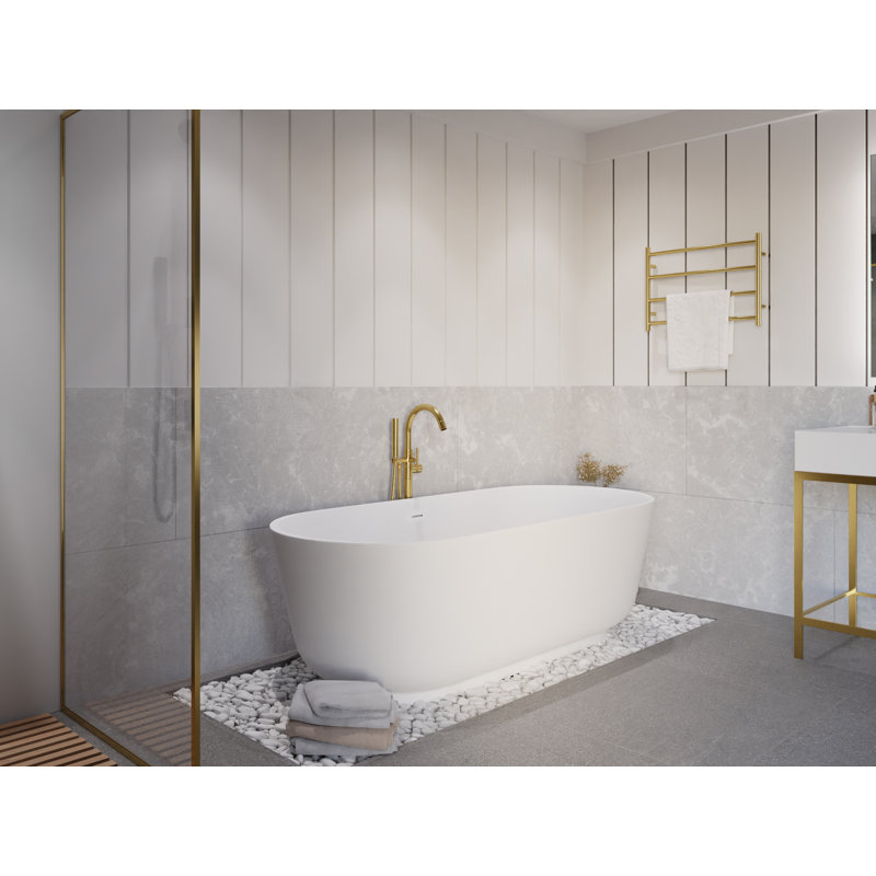 Sabbia 71'' x 32'' Soaking Solid Surface Bathtub