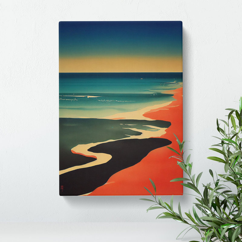 XV1022-3738X Red Sand Beach - Print, No Matte, 60cm H x 40cm W, Wrapped Canvas