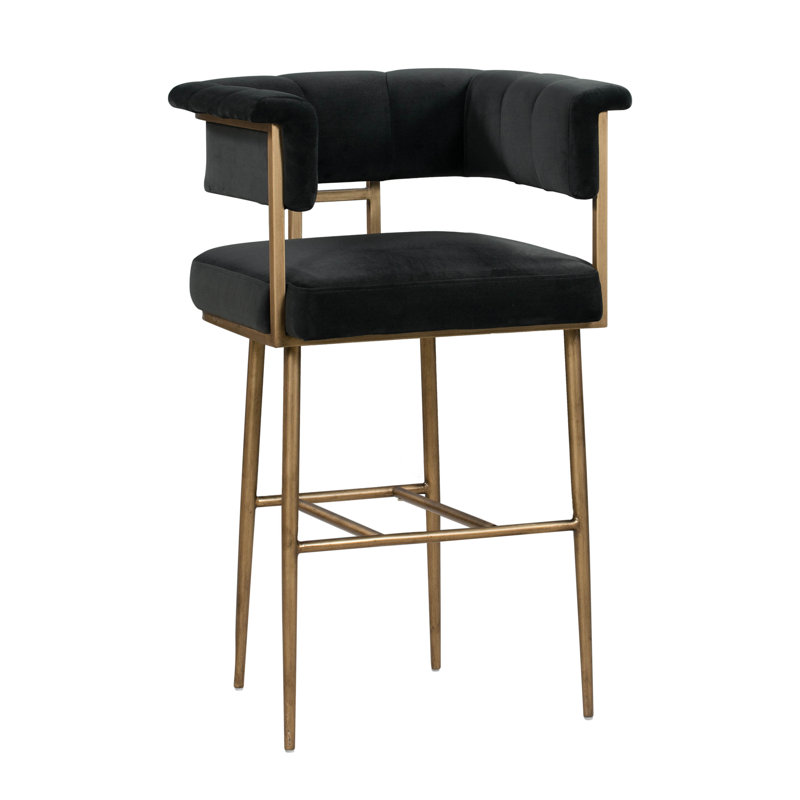 Beyan Upholstered Counter Stool with Metal Frame, 102.9cm H x 66.8cm W x 55.1cm D