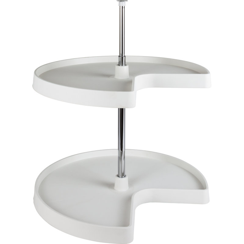 White Plastic Kidney Lazy Susan Organizer