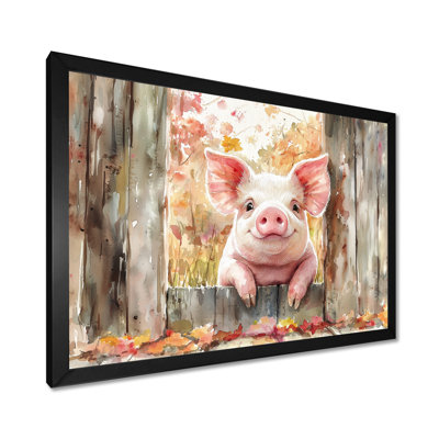 Portrait de cochon à la grange - décoration murale cochon