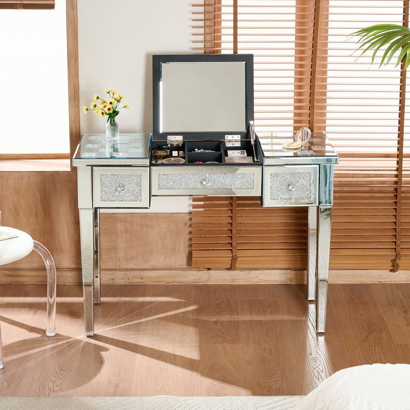Mirrored Makeup Vanity Desk