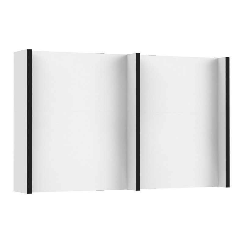 Ensemble mural modulaire de 7 pi de hauteur Everpanel - Bordure noire, Blanc, 132"