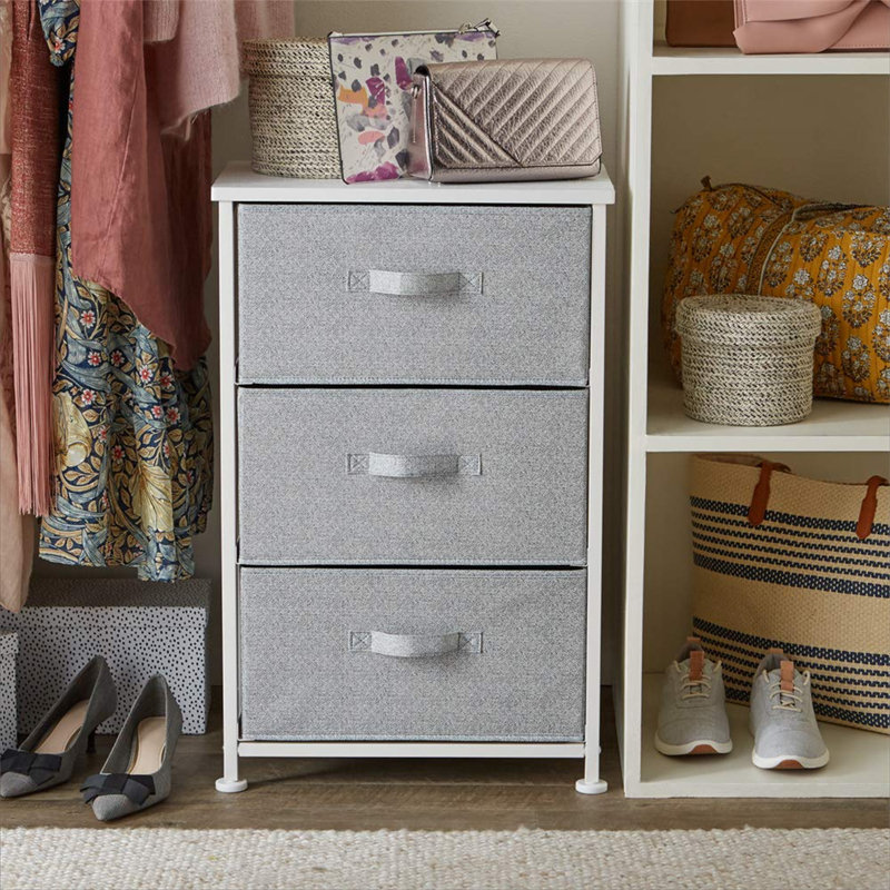 Taliaferro Iron 41 cm W Chest of 3 Drawers, White