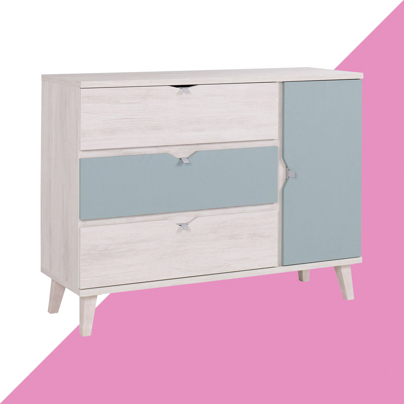 Raven 120cm W 3 - Drawer Chest of Drawers, Beige/Grey
