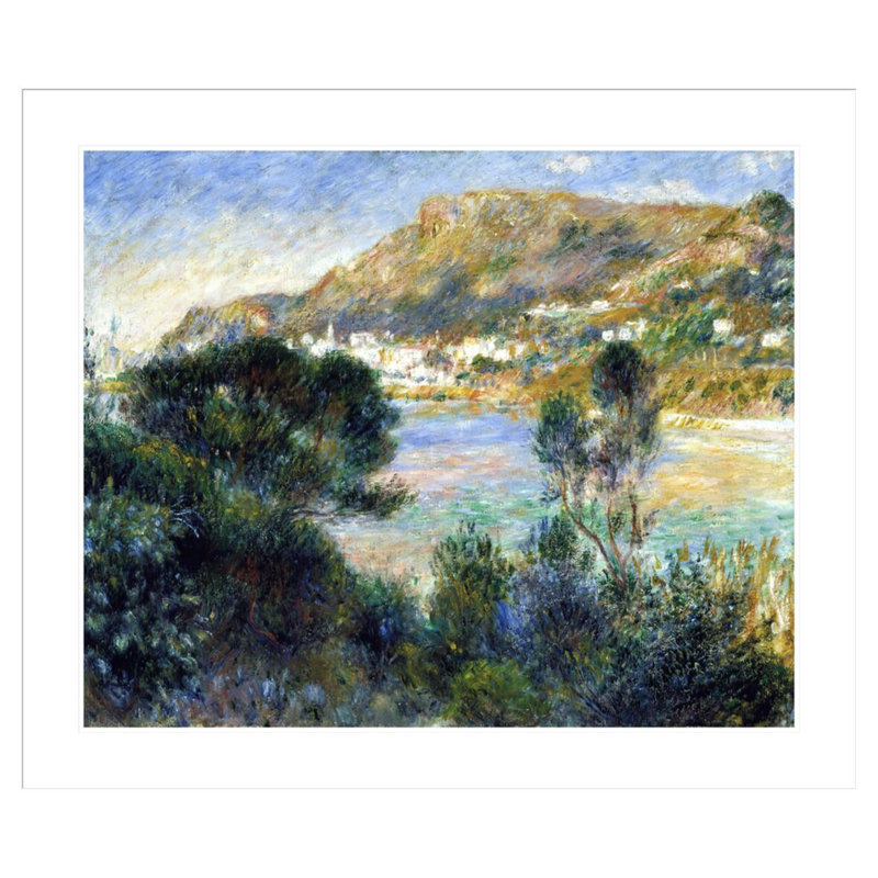 «View From Cap Martin of Monte Carlo» par Pierre-Auguste Renoir, impression giclée encadrée, H 33,5 po x l 39,55 po