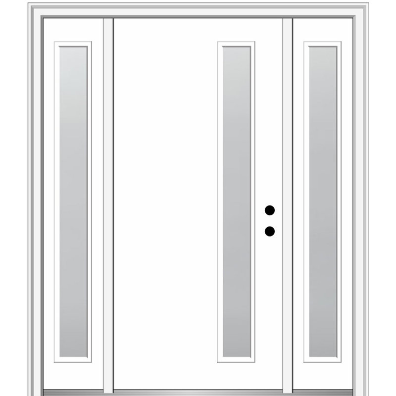 Portes d'entrée pré-fixées, H 81,75 po x l 64,5 po x P 4,563 po, S'ouvre à gauche vers l'intérieur, Gelé
