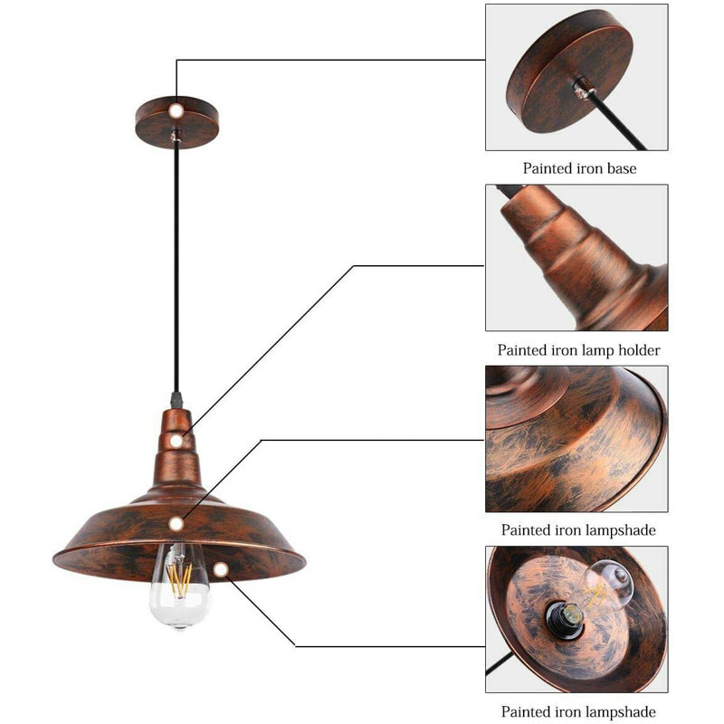 Colston 1 - Light Pendant, Rustic Red