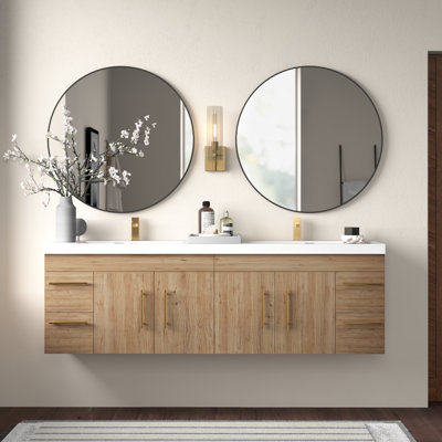 Stollings 70.5'' Double Bathroom Vanity with Acrylic Top