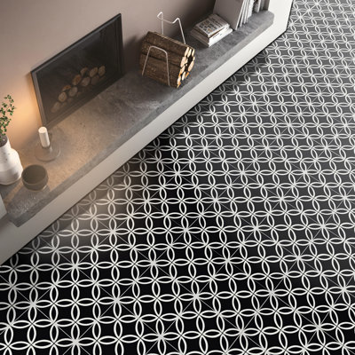 Amlo 8" x 8" Cement Patterned Wall & Floor Tile