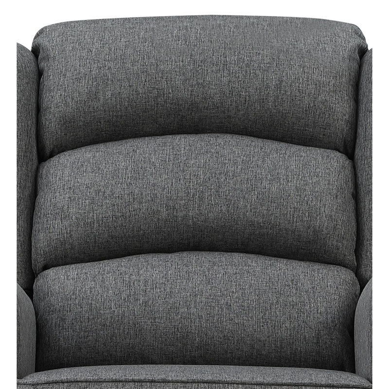 Chaise berçante grise avec accoudoirs évasés