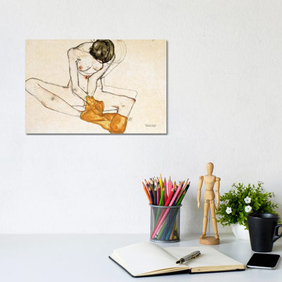 Female Nude, 1901-1918 by Egon Schiele - Wrapped Canvas Painting