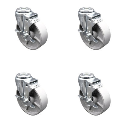 Semi Steel Wheel Swivel Bolt Hole Caster with Brake