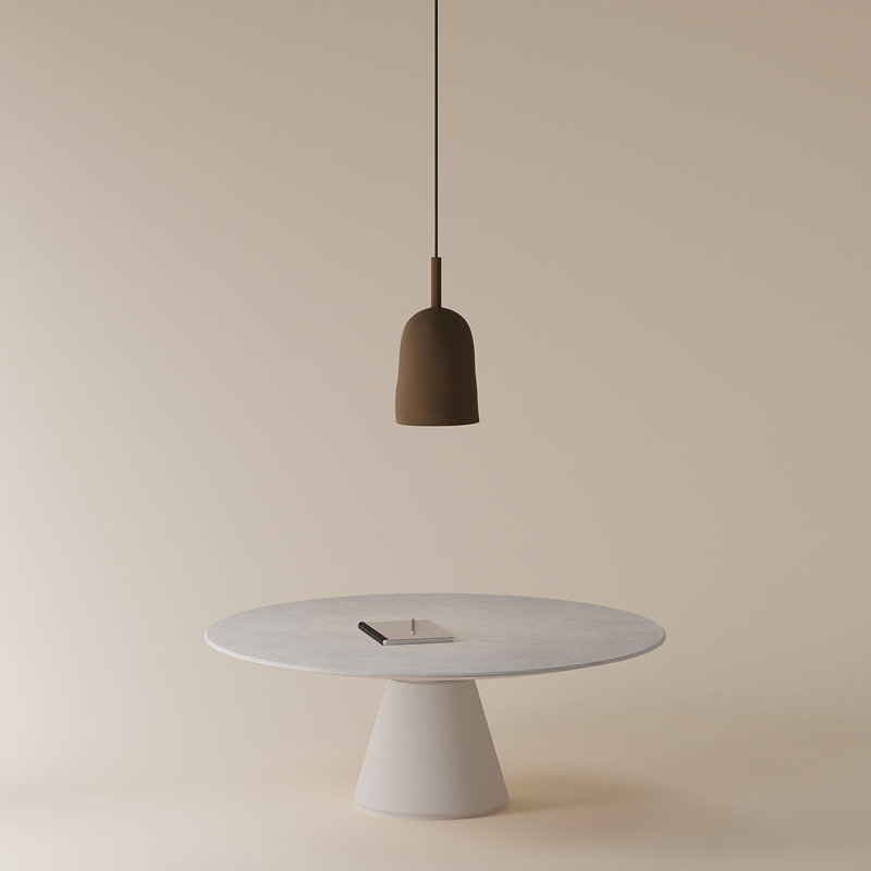 Vessel Pendant Light, 24" H x 14.5" W x 9" D, Walnut, Black