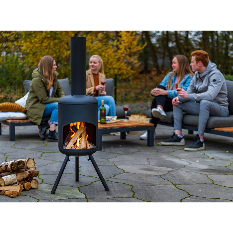 Fuego Cylinder Clay Wood Burning Smokeless Chimnea
