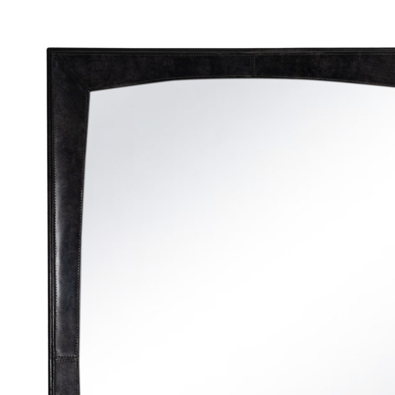 Estaban Leather Mirror Small (Cognac), Black