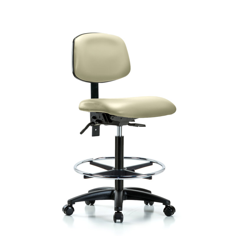 Barbosa Vinyl Drafting Chair, Adobe, Casters, Not Included