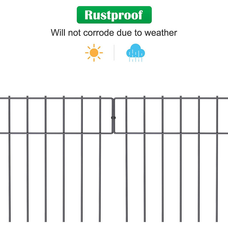 6PC Barrière de barrière pour animaux décorative Clôture de jardin en métal antirouille