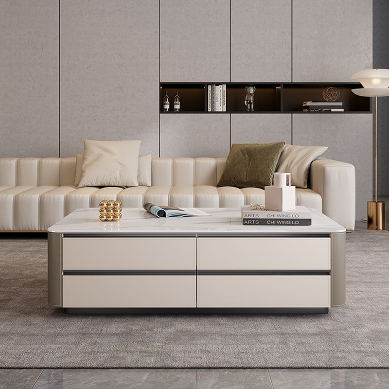Table basse de salon de style moderne, H 15,75 po x L 62,99 po x l 35,43 po