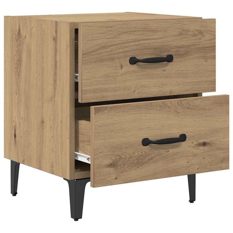 Bed Cabinet 40 X 35 X 47.5 Cm Engineered Wood, Artisan Oak