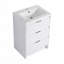 Armoire de salle de bain autoportante 24 po avec lavabo en résine, 3 tiroirs à fermeture en douceur 24 po