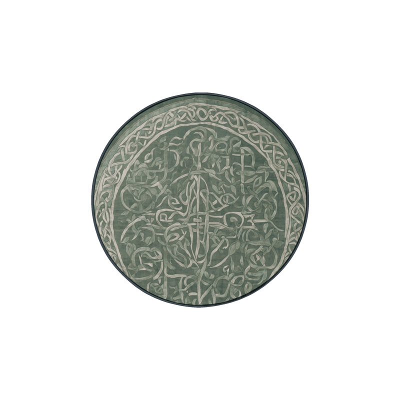 Machine Washable Gray Area Rug, Round 6'
