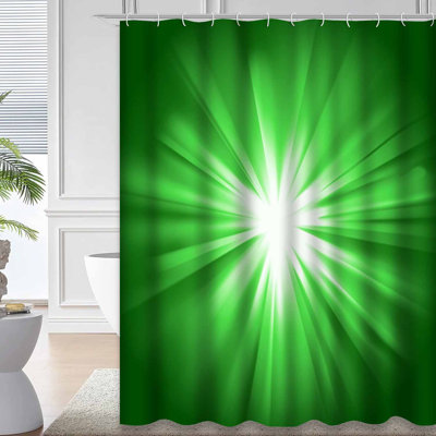 Rideau de douche vert clair avec 12 crochets
