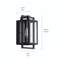 Applique murale extérieure Eletto noire de 29,8 cm (11,75 po) à lumière avec verre transparent-2090947406